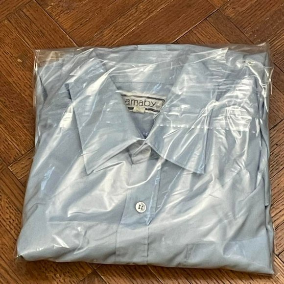 Barnaby Shirt Men's Blue Long Sleeve Button Up Collared Adult 15 1/2 - 34/35 - Picture 7 of 13